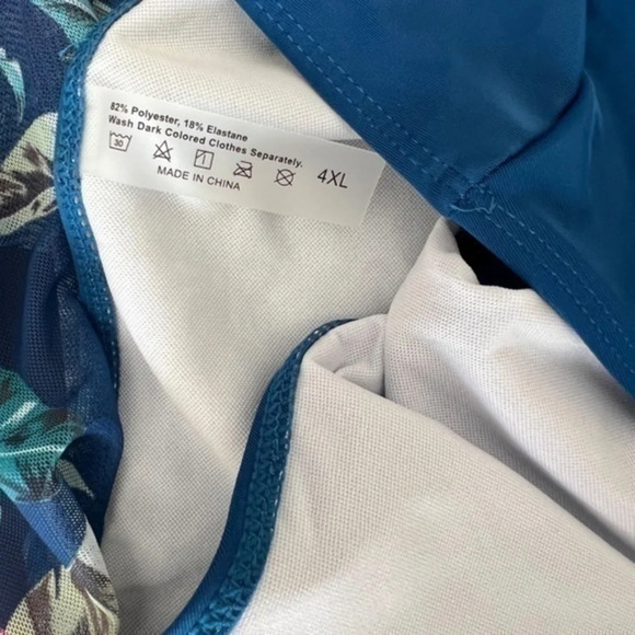 4X Women’s 2 piece tankini set in a beautiful blue flyway sheer - NEW NO BRAND - Picture 9 of 11